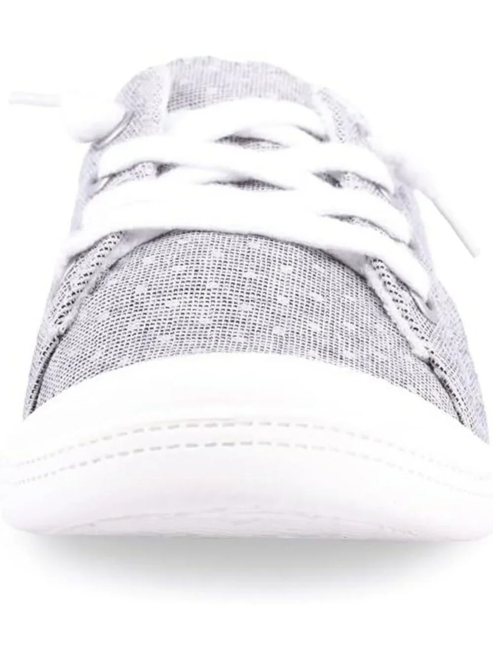 Women's Grey Dot Tennis Shoes Classic Canvas Low Top Athletic Running Sneakers